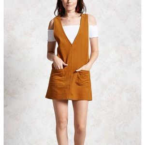 Corduroy camel pocket dress